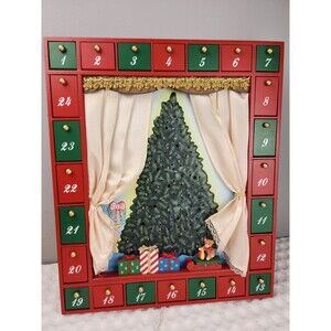 Advent Calendar Light Magnetic Christmas Tree 17 Ornaments Vtg Tested Kurt Adler